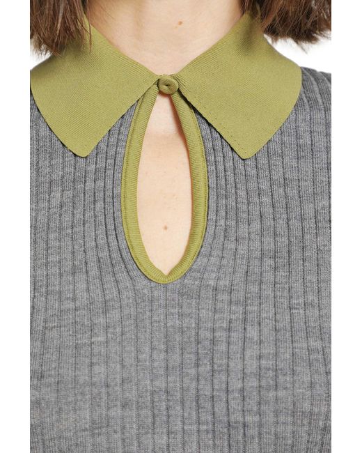Jil Sander Gray Lightweight Ribbed Wool Polo