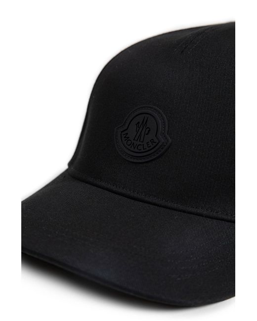 Moncler Black Baseball Cap for men