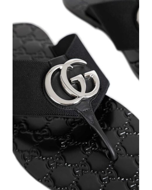 Gucci Black Riviera Thong Sandals for men