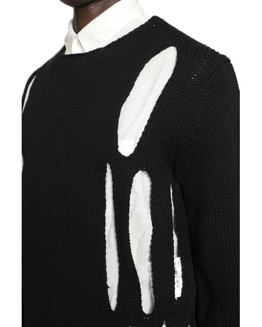 Comme des Garçons Black Cut-Out Knitted Sweater for men