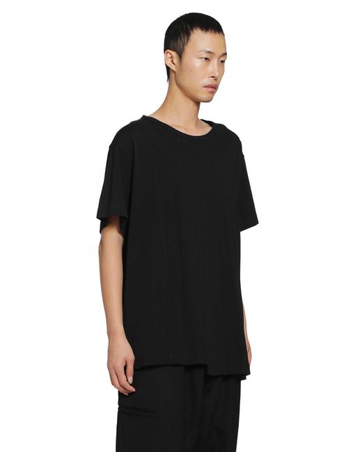Yohji Yamamoto Black Vertical Panel Short Sleeve Tee for men