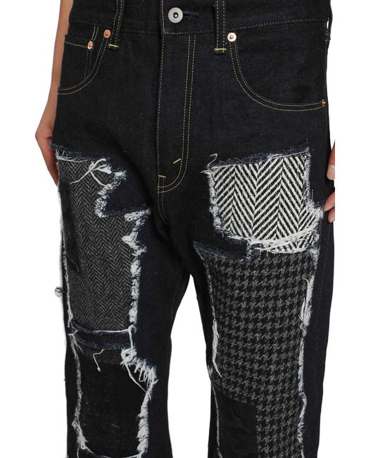 Junya Watanabe Black Patch 5 Pocket Jeans for men