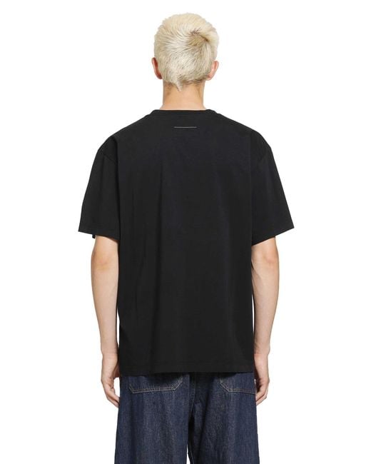 MM6 by Maison Margiela Black Mini Logo T-Shirt for men
