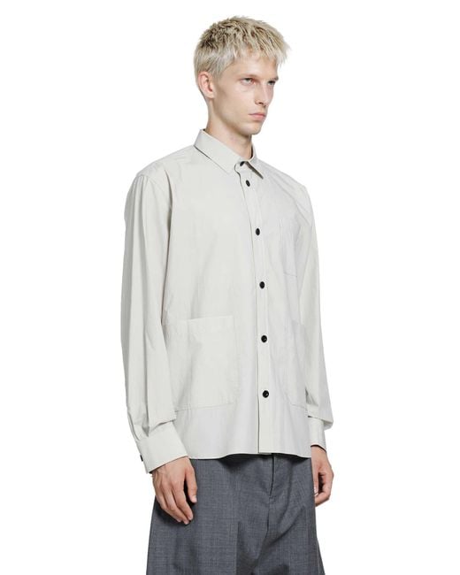 Sacai Gray Cotton Typewriter Shirt for men