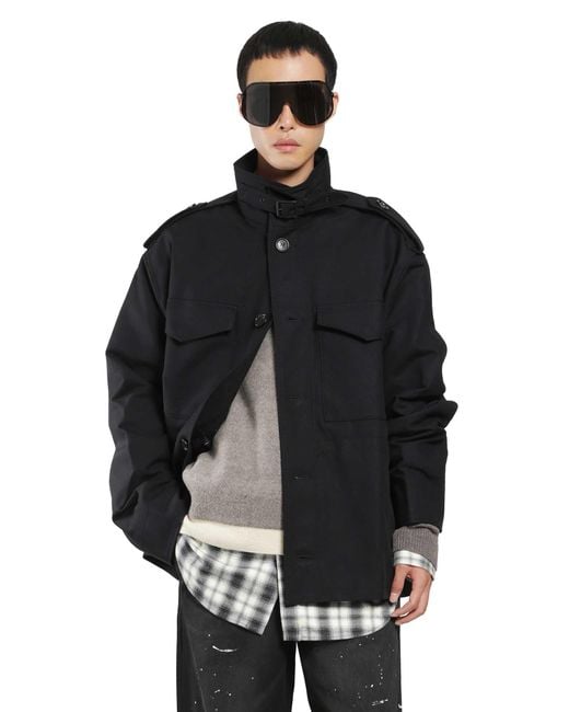 Acne Black Cotton Nylon Field Jacket for men