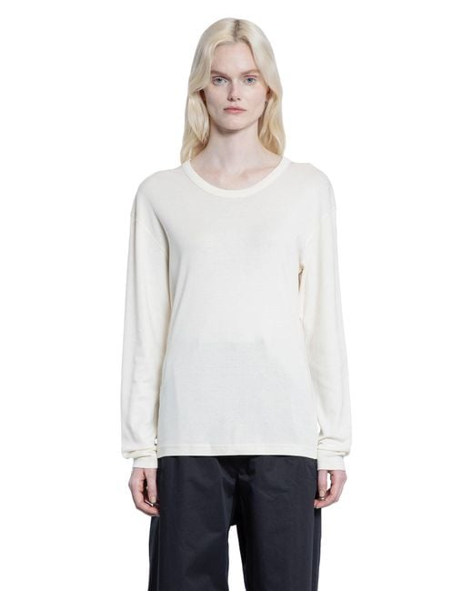 Lemaire White Rib Long Sleeve Top