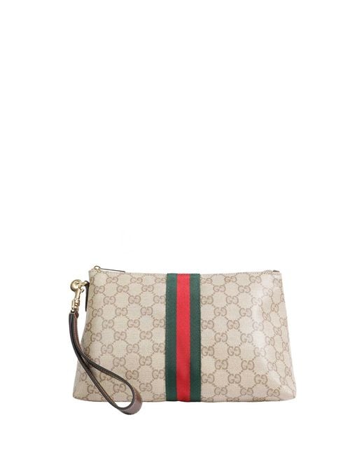Gucci White Small Gg Pouch With Web for men
