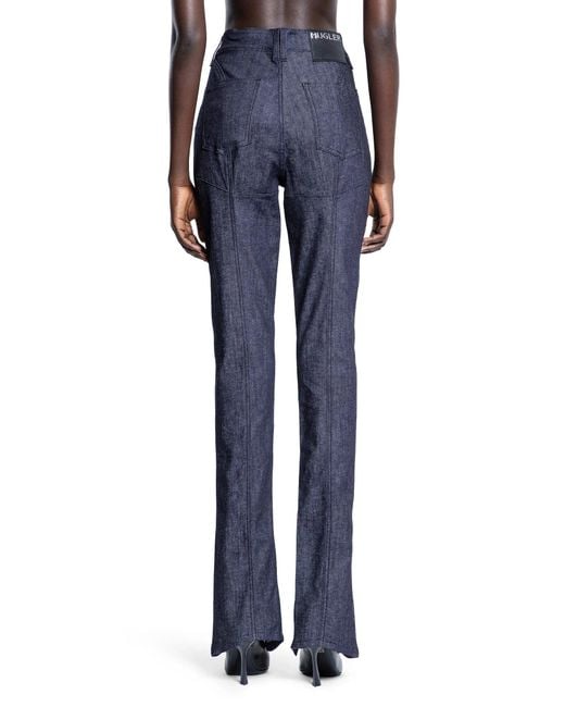 Mugler Blue Pierced Raw Denim Skinny Jeans