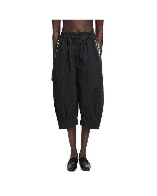 Renli Su Black Cropped Barrell Trousers