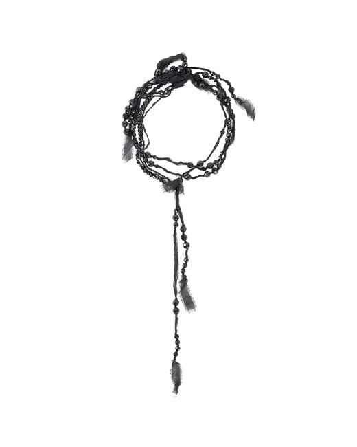 KUNDO Metallic K- 170 Glass Beads And Silk Muslin Neck Piece