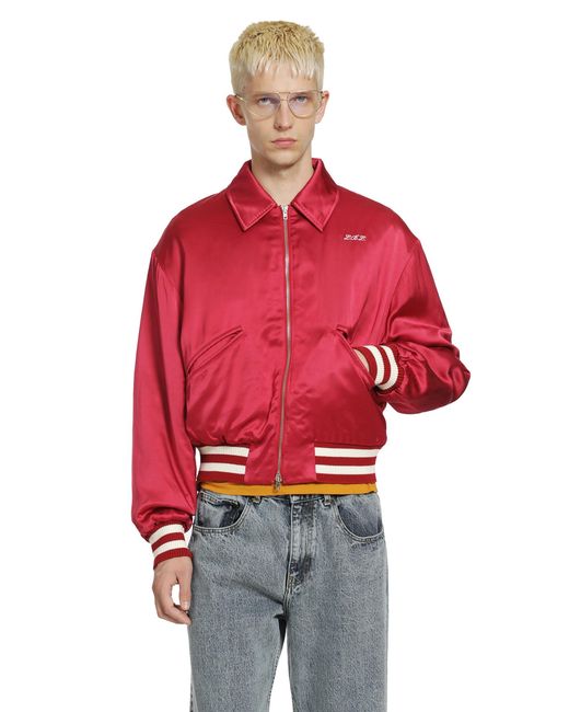 Second Layer Red Aces Satin Club Jacket for men