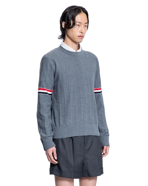 Thom Browne Blue Wool Relaxed Sweater for men