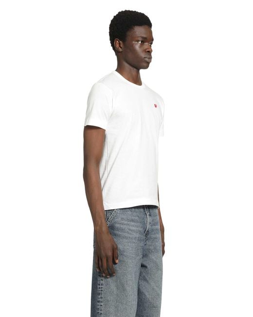 COMME DES GARÇONS PLAY White Small Heart Cotton T-Shirt for men