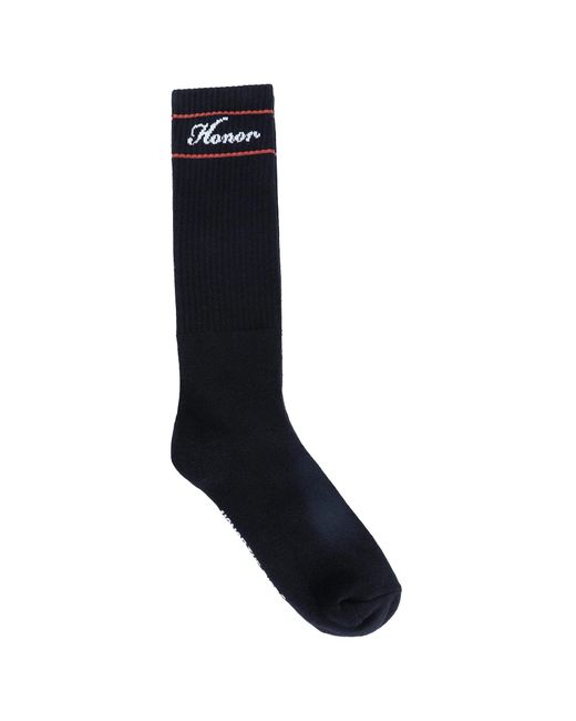 Honor The Gift Black Honor Striped Ribbed Socks for men