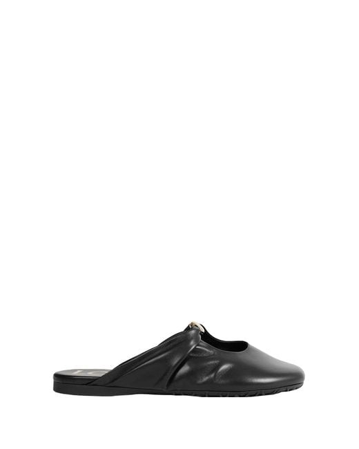 Loewe Black Leather Mules