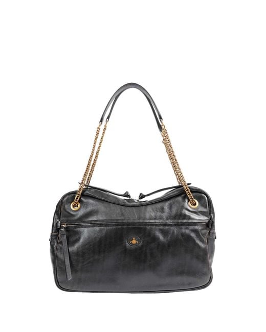 Vivienne Westwood Black Dolce Large Shoulder Bag