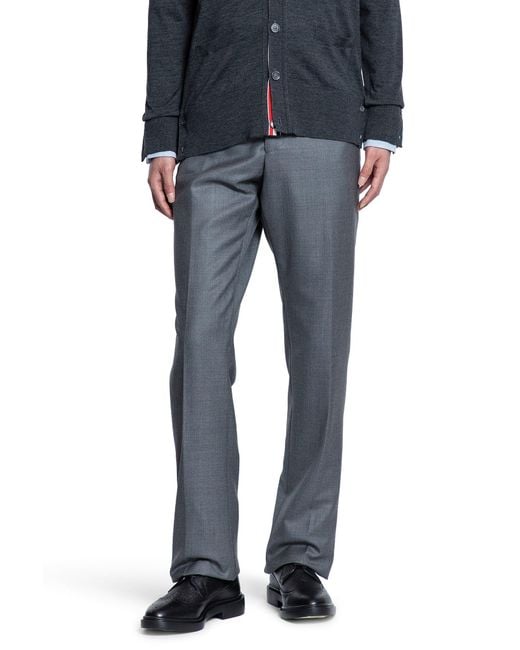 Thom Browne Blue Super 120 S Twill Trousers for men