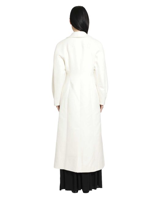 RETORI White Hourglass Brushed Llama Wool Coat