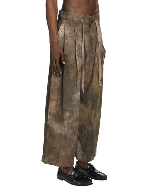 Ziggy Chen Green Digital Print Drawstring Trousers for men