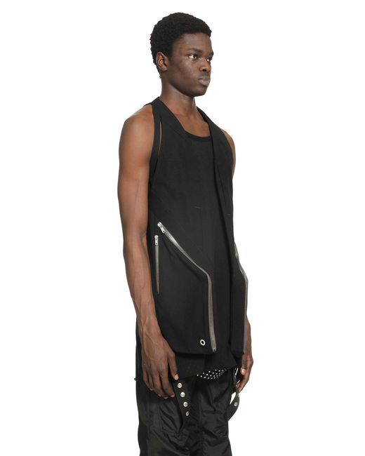 Rick Owens Black Temple Temple Vest Long for men