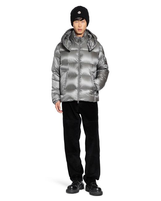 Moncler Gray Couyere Hooded Short Down Jacket for men