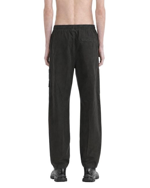 Stone Island Black 3100015 Cotton Ripstop Cargo Pants for men