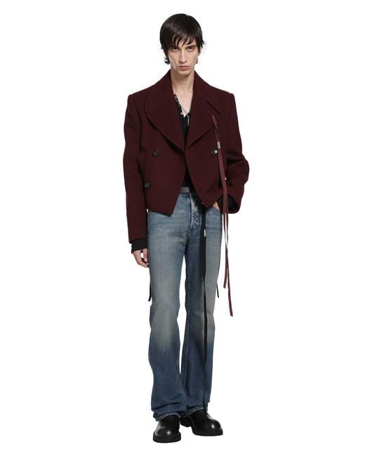 Ann Demeulemeester Red Dalmar Double-Breasted Wool Caban for men