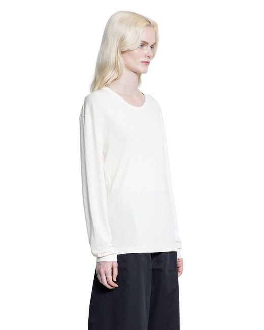Lemaire White Rib Long Sleeve Top