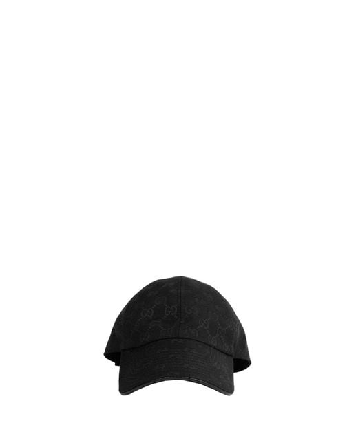 Gucci Black Gg Cotton Canvas Baseball Cap