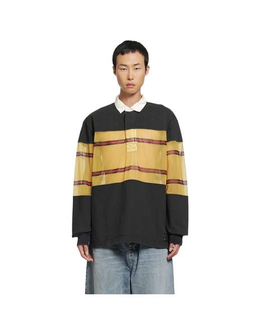 Kapital Black Dense Jersey X Sheer Jersey Rugby Polo for men