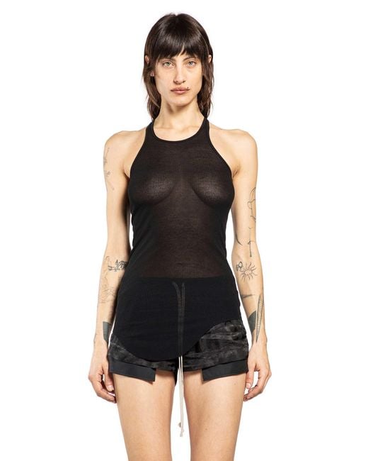Rick Owens Black Temple Basic Rib Tank