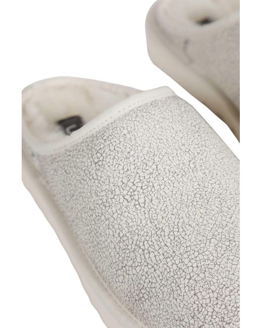 Ugg White Classic Slip-On Crackle Slippers for men