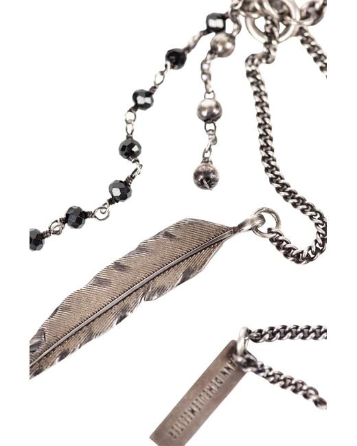 Ann Demeulemeester Metallic Maiko Feather Necklace