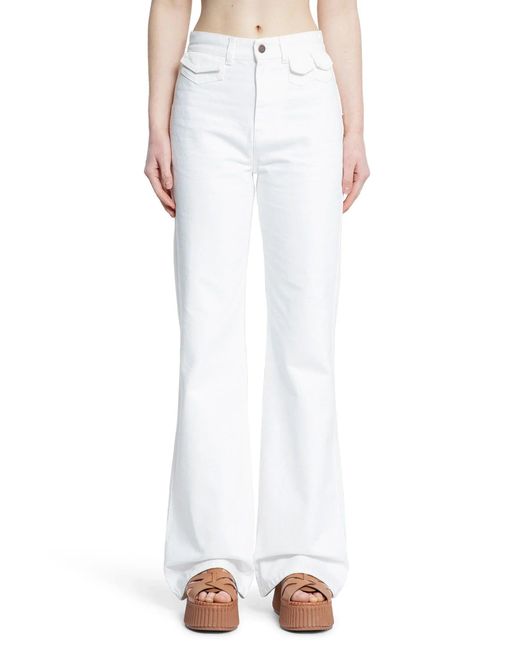 Chloé White High-Rise Flare Jeans
