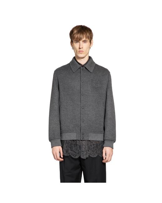 Fendi Gray Wool Blouson for men