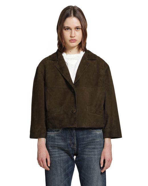 Prada Black Cropped Suede Jacket