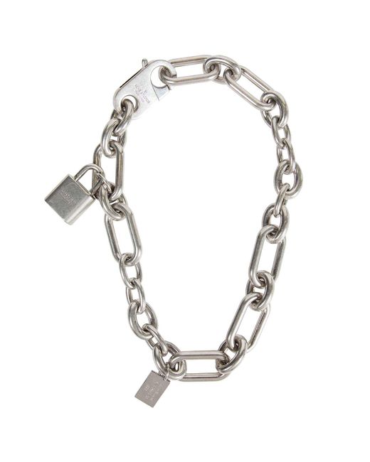 Acne White Padlock Chain Necklace