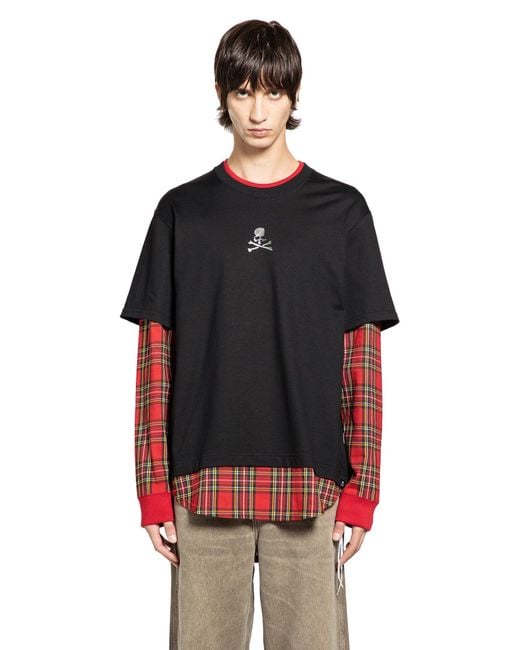 MASTERMIND WORLD Black Layered Skull T-Shirt for men