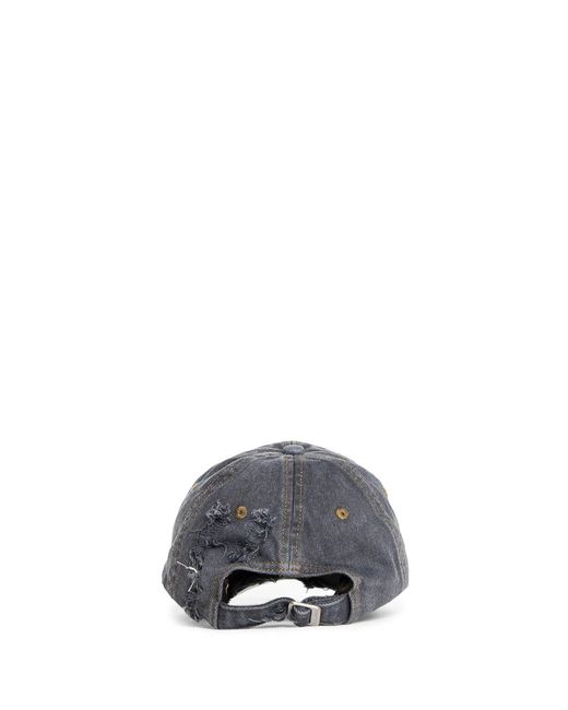 JORDANLUCA Gray Distressed Denim Baseball Cap for men