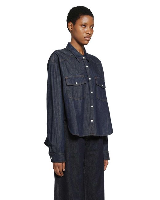 Khaite Blue Grenon Chambray Shirt