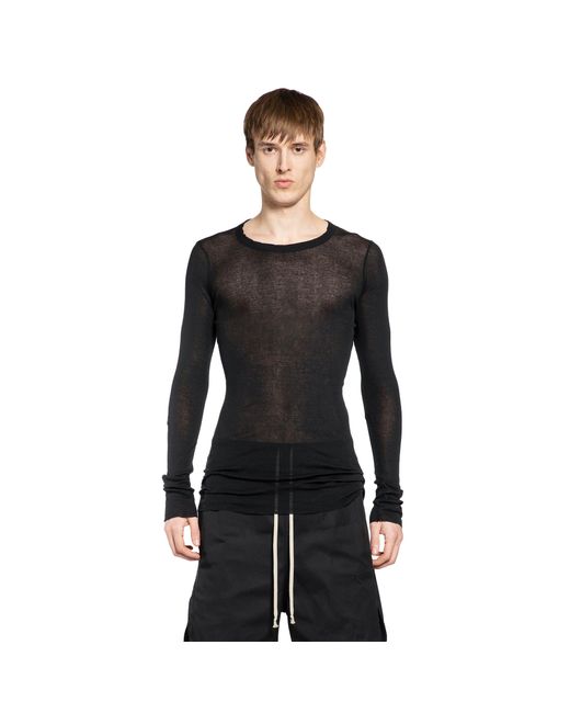 Rick Owens Black Mini Rib Jersey for men