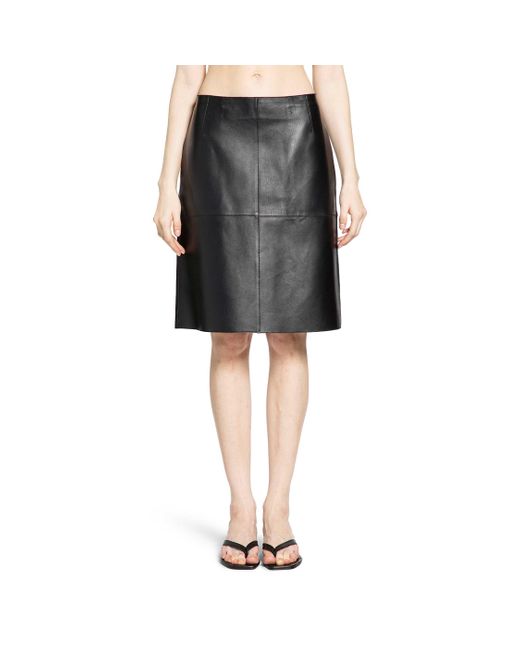 Totême  Black Panelled Leather Skirt