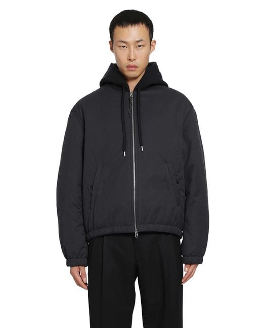 SALON C. LUNDMAN Black Hooded Bomber for men