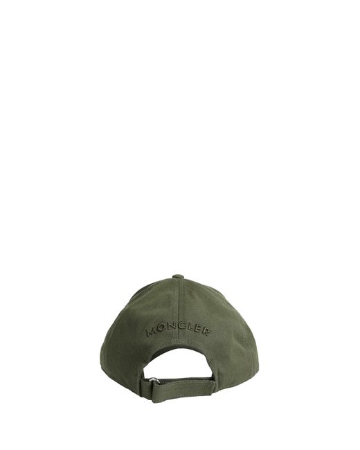 Moncler Green Cotton Gabardine Baseball Cap for men