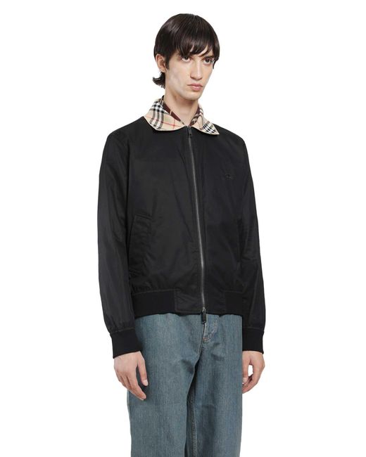 Burberry Black Gabrdine Glenfields Harrington Jacket for men