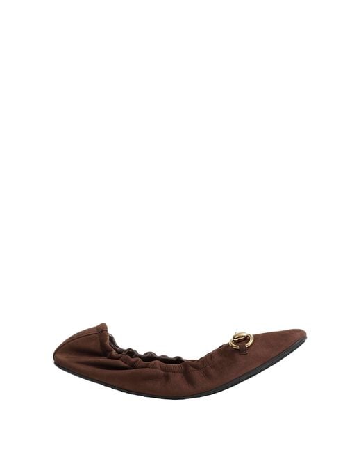 Gucci Brown Prima Ballet Flats