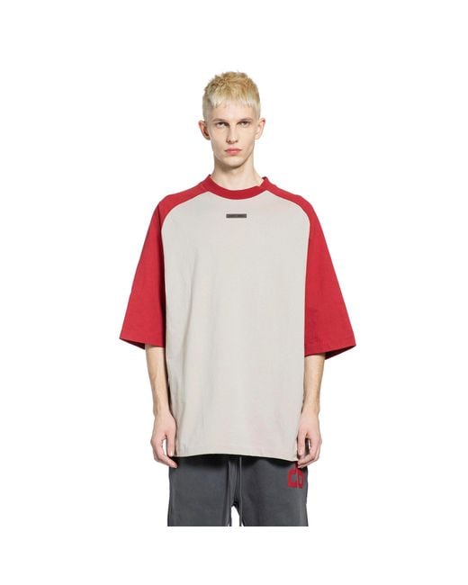 Fear Of God Red Baseball T-Shirt for men