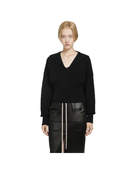 Rick Owens Black Temple Dracu Cropped V