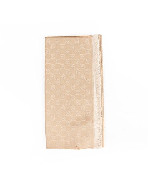 Gucci Natural Gg Wool Scarf
