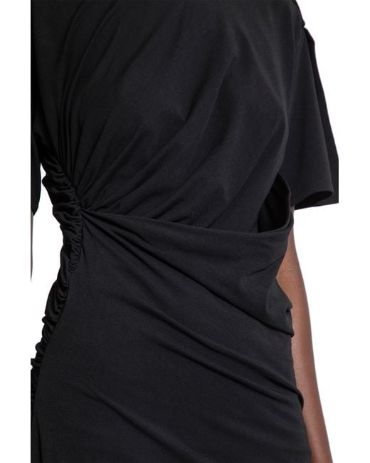 Mugler Black Asymmetric Pierced Dress
